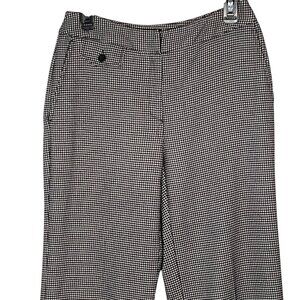 Bandolino Size 4 Stretch Houndstooth Dress Pants Polyester Blend Black & White